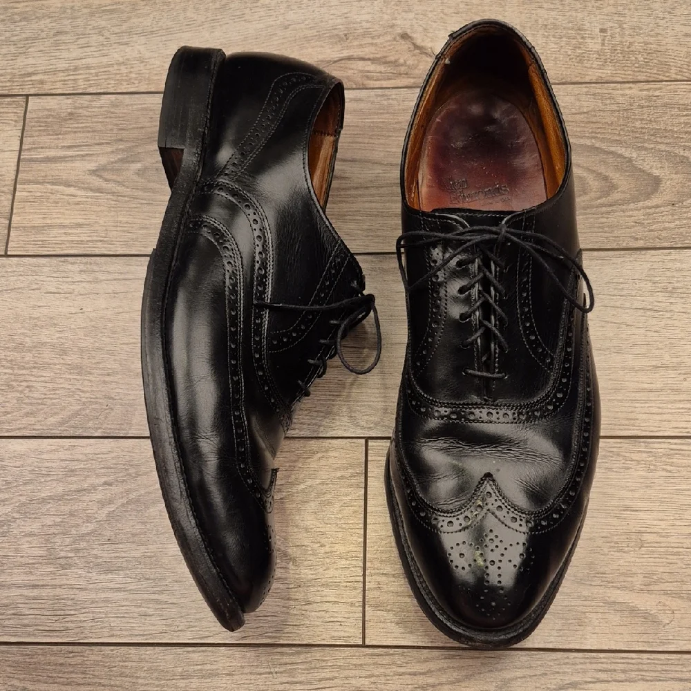 ALLEN EDMONDS Chester Black Leather Sz‎ 13 B Mens Wingtip Oxford Dress Shoes